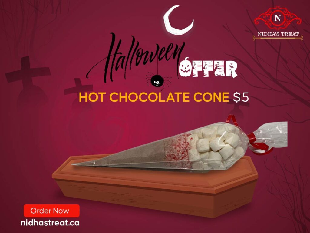 chocolate cone on a coffin for halloween offer