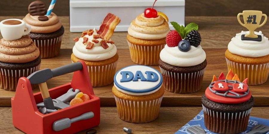 Five unique cupcakes ideas, ideal for Father's Day treats and celebrations.