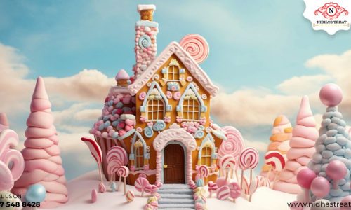 Santa's Candy Cane Castle Cake