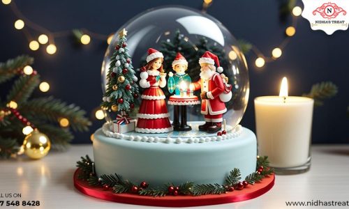 Santa's Magical Snow Globe Cake